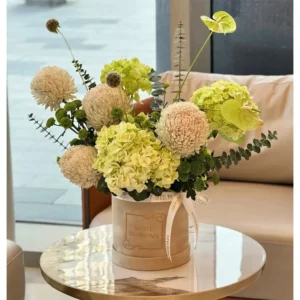 tropical hydrange elegance flower box by whiteblossoms uae